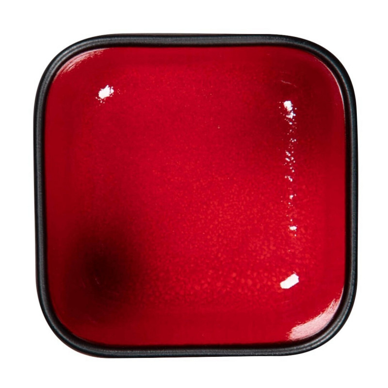 Sucrier carré rouge porcelaine 23 cl 8 cm Fractal Rak