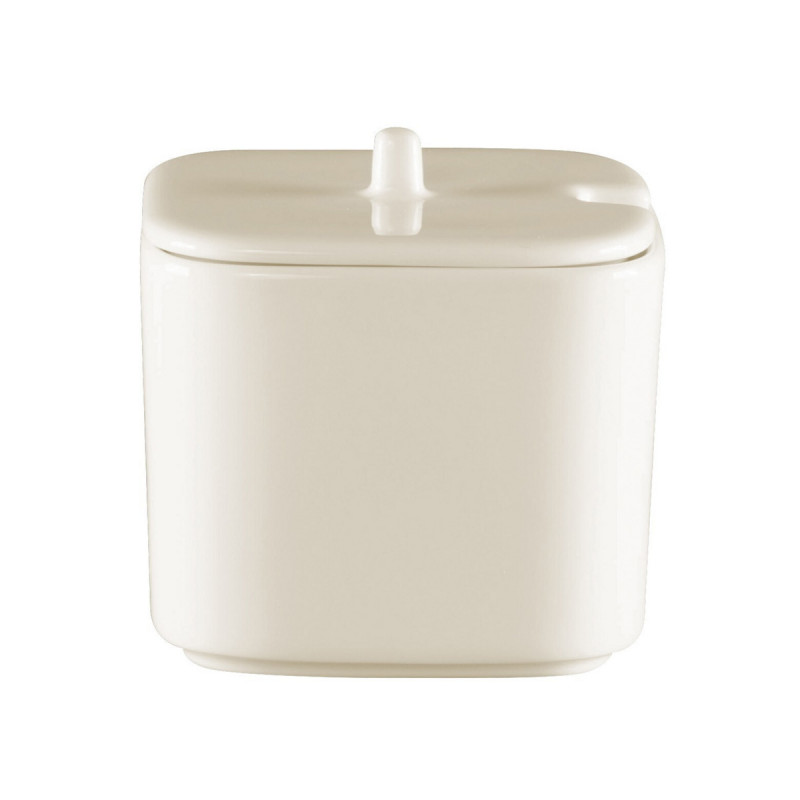 Couvercle pour sucrier carré blanc porcelaine 8 cm Fractal Rak