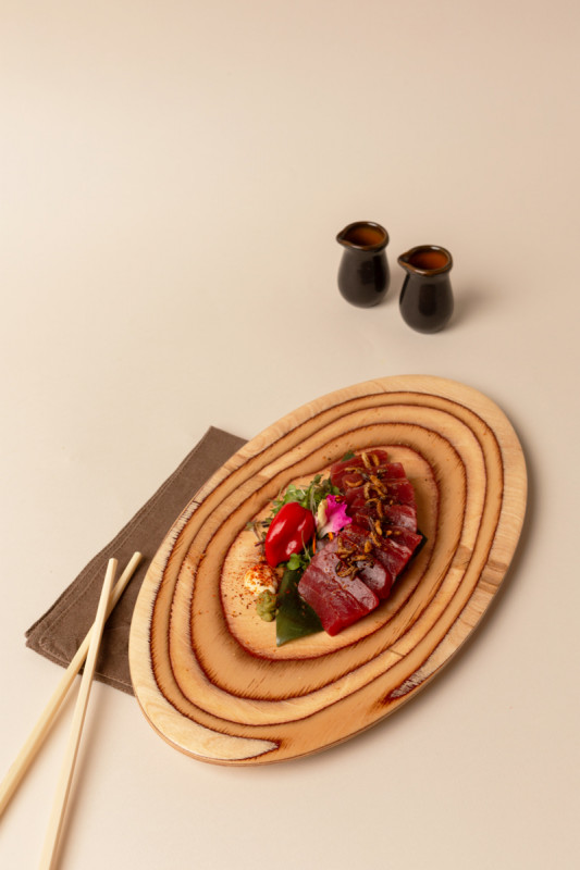 Planche ovale brun bouleau 20 cm De La Roca