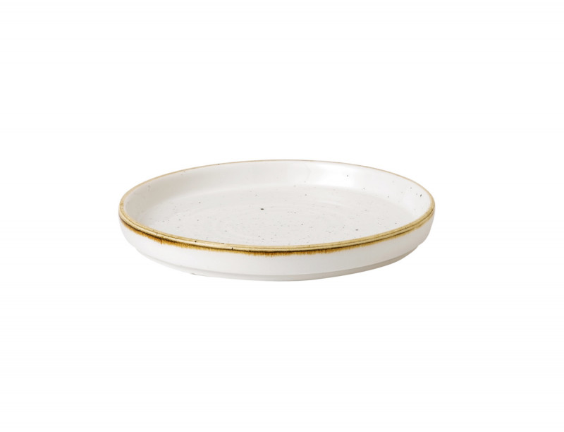 Assiette à bord droit rond barley white porcelaine vitrifiée Ø 16 cm Stonecast Churchill