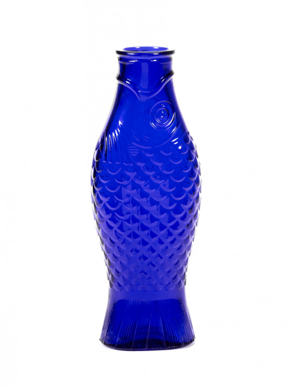 Bouteille irrégulier bleu verre 1 L Fish&fish Serax
