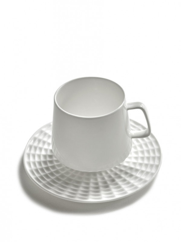 Sous tasse à café rond blanc porcelaine Ø 11,5 cm Nido Serax