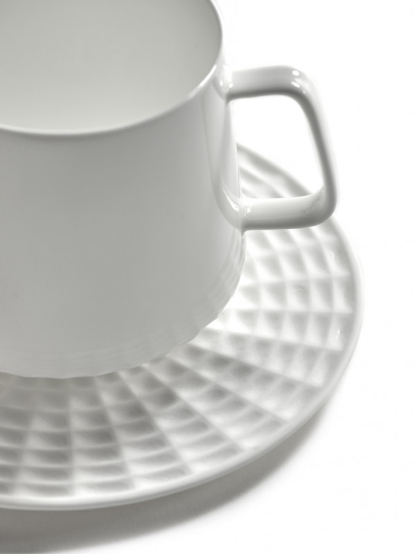 Sous tasse à café rond blanc porcelaine Ø 11,5 cm Nido Serax