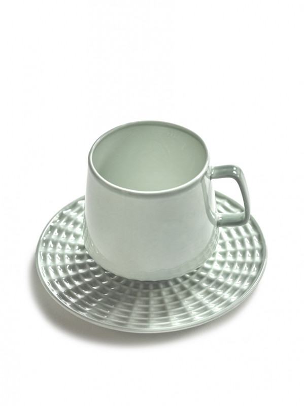 Sous tasse à café rond vert porcelaine Ø 11,5 cm Nido Serax