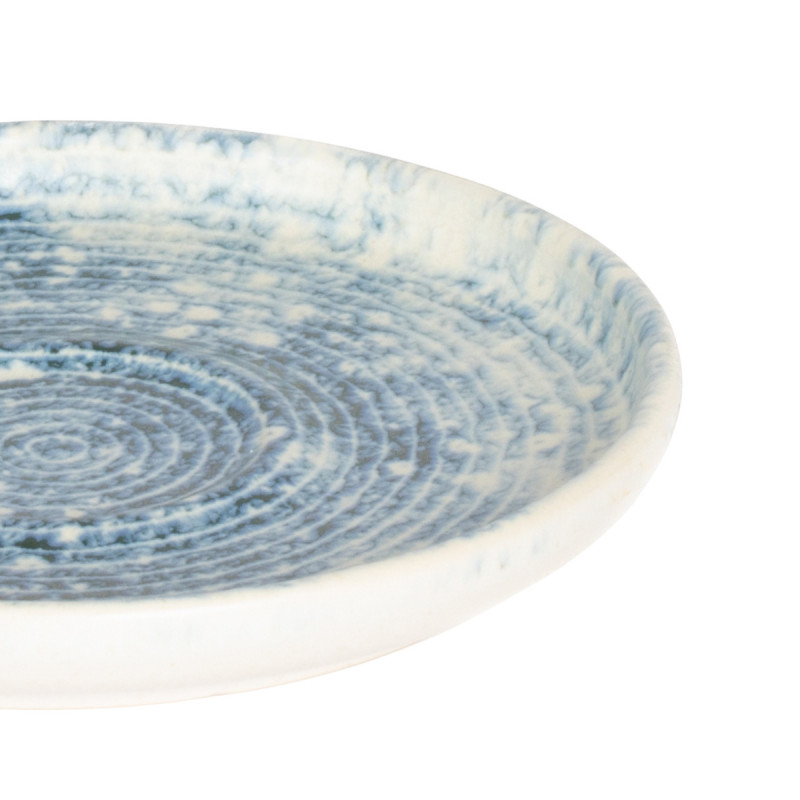 Sous tasse expresso rond bleu grès émaillé Ø 12 cm Ice Accolade