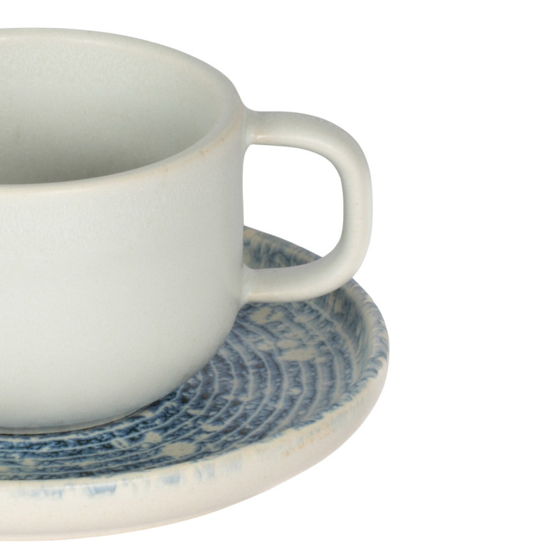 Tasse à thé rond bleu grès émaillé 21 cl Ø 8,5 cm Ice Accolade