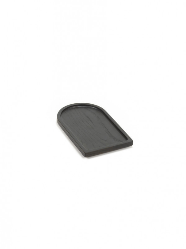 Plateau à bord droit rectangulaire ébène bois 20 cm La Mère Serax