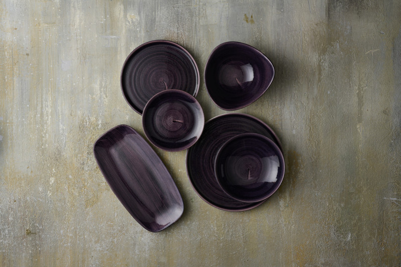 Assiette plate rond deep purple porcelaine vitrifiée Ø 21,7 cm Stonecast Patina Churchill