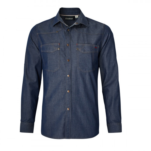 Chemise homme manche longue denim bleu XS Authentique Molinel