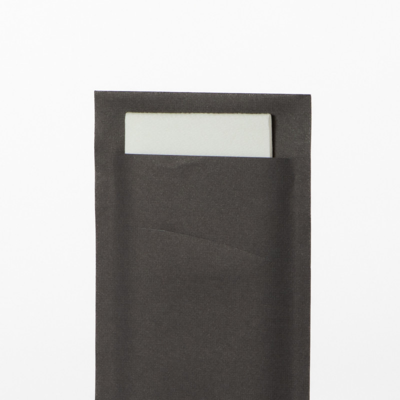 Pochette noir papier 23,5x11,5 cm Arty Pro.mundi (50 pièces)