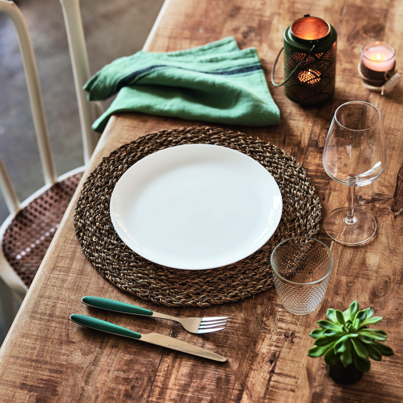 Assiette coupe plate rond blanc verre opal Ø 27 cm Diwali Luminarc