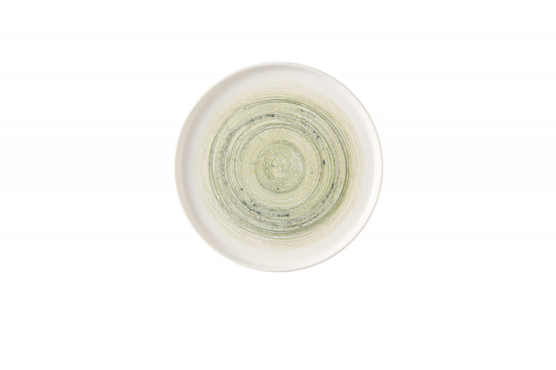 Assiette coupe plate rond vert porcelaine vitrifiée Ø 26 cm Elements Fern Churchill