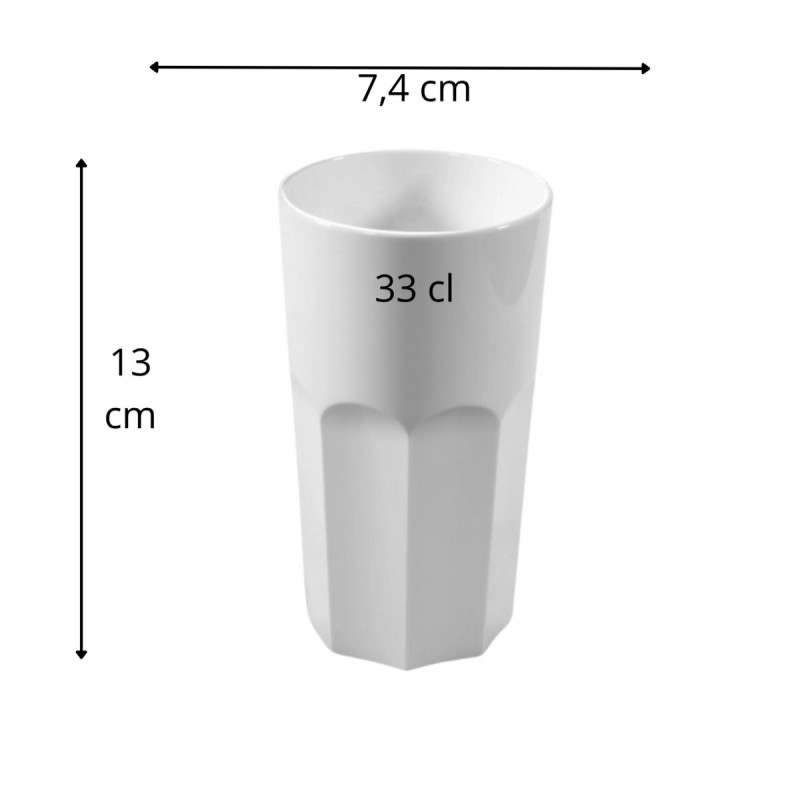 Gobelet forme haute blanc SAN 33 cl Graniti
