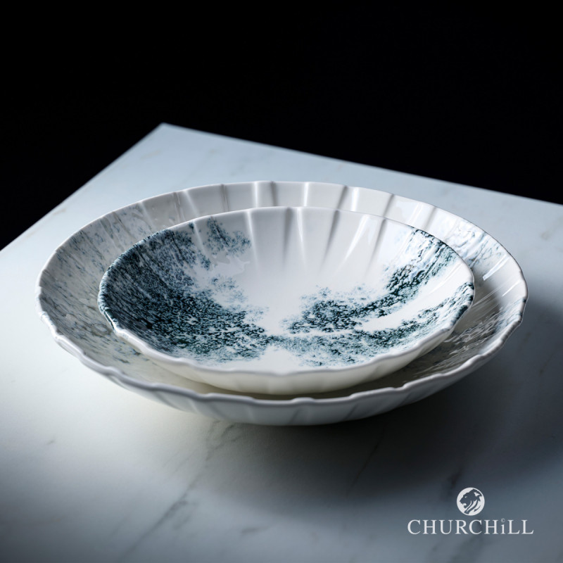 Assiette coupe creuse porcelaine vitrifiée Ø 27,1 cm Smoke Churchill