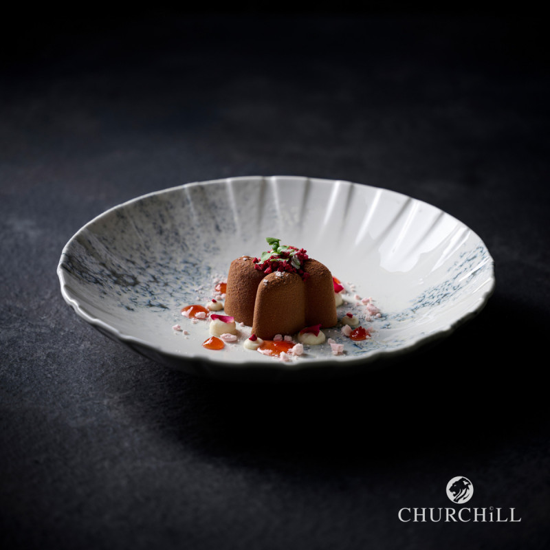 Assiette coupe plate porcelaine vitrifiée Ø 23,5 cm Smoke Churchill