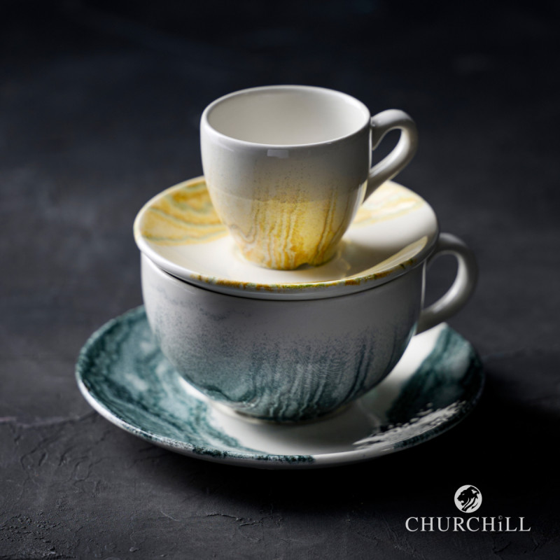 Sous-tasse à expresso rond Gold porcelaine vitrifiée Ø 11 cm Tide Churchill