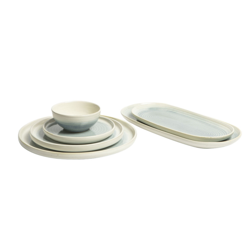 Assiette de présentation ovale ivoire grès émaillé 28 cm Pacific Pro.mundi