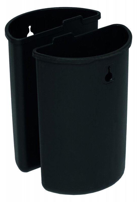 Corbeille de tri 2 bacs acier 10 L noir Probbax