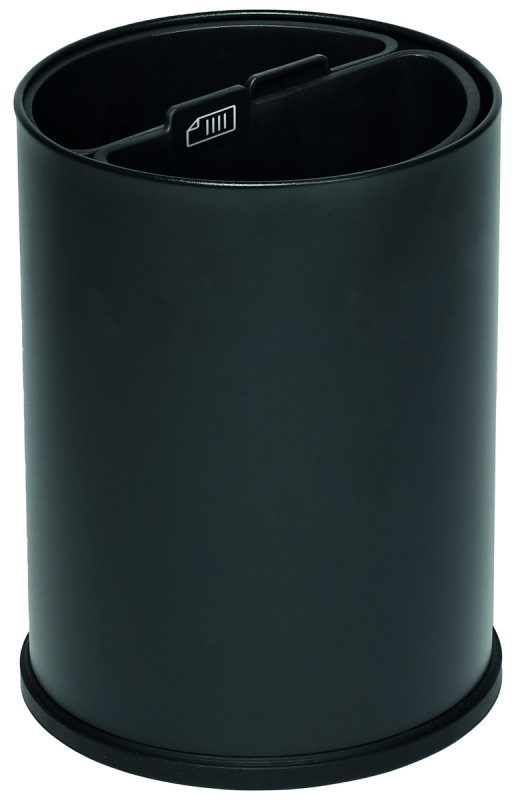 Corbeille de tri 2 bacs acier 10 L noir Probbax