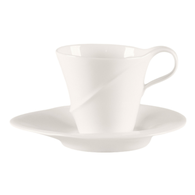 Tasse à café / thé rond blanc porcelaine bone china 15 cl Ø 7,5 cm Pose Rak