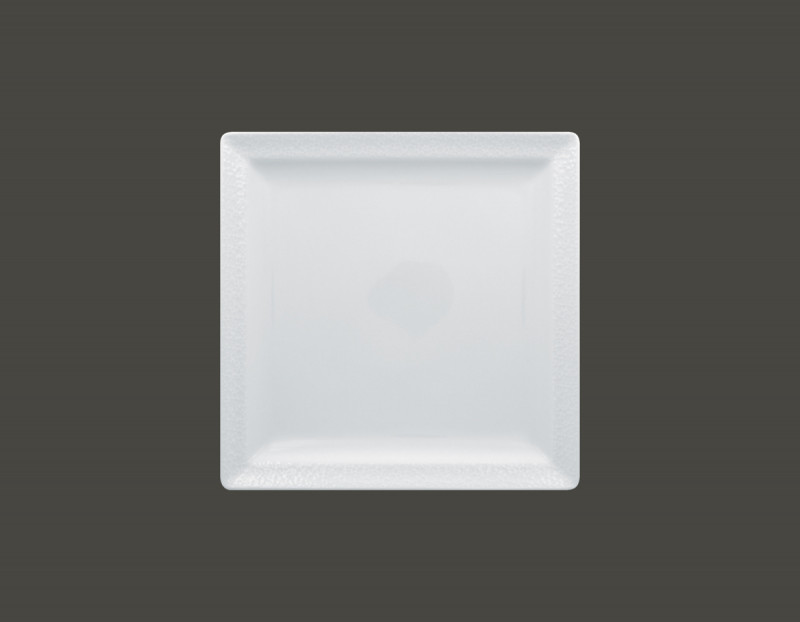 Assiette plate carré blanc porcelaine 24,3x24,3 cm Charm Rak