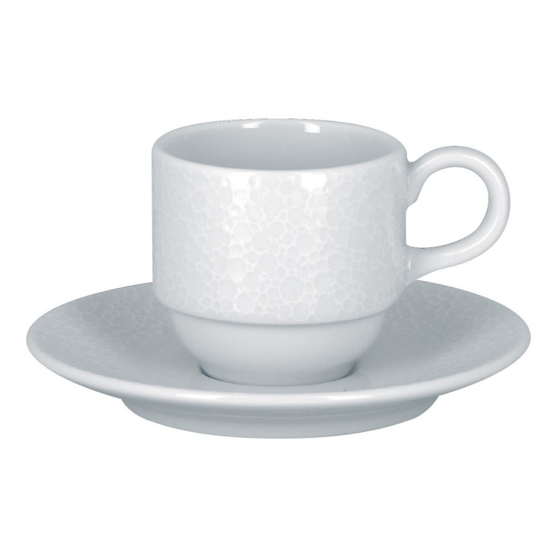 Tasse à expresso empilable rond blanc porcelaine 9 cl Ø 6 cm Charm Rak
