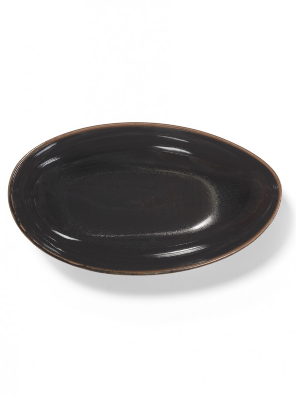 Bol ovale Brown grès émaillé 36 cm Out Of Lines Serax