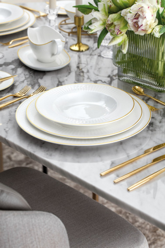 Assiette plate rond blanc porcelaine bone china Ø 24,5 cm Chateau Septfontaines Villeroy & Boch
