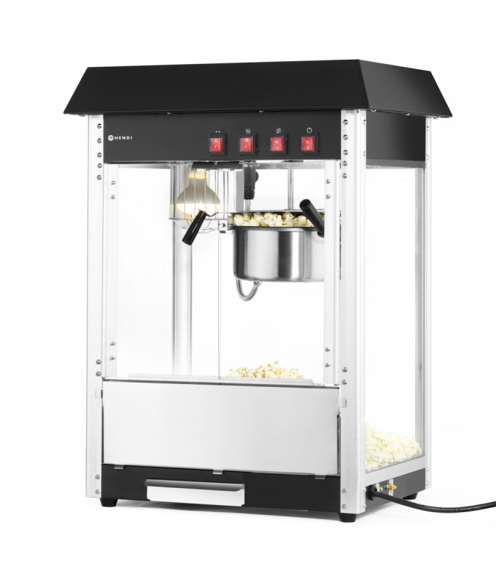 Machine à pop-corn aluminium 0,15 kg/min 1500 W 230v 77,8x57,4x42 cm Hendi