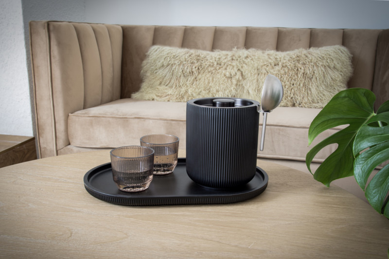 Seau à glace noir Ø 14,6 cm 17,9 cm Casablanca Foh