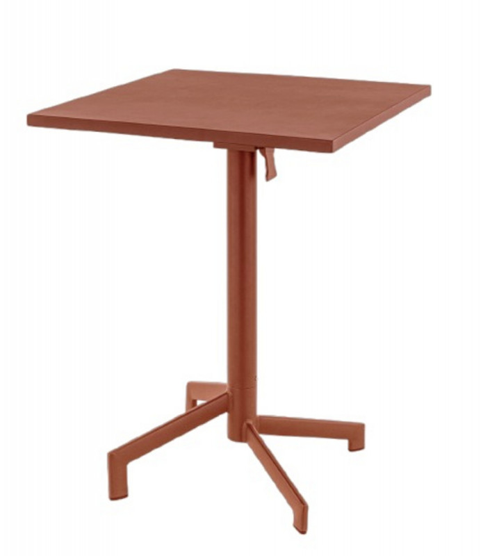 Table avec sytème pliant d''extérieur terracotta 60x60 cm Pigalle