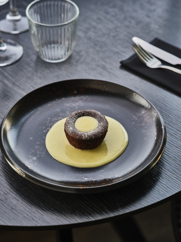 Assiette à pain rond noir porcelaine Ø 15 cm Etna Proof