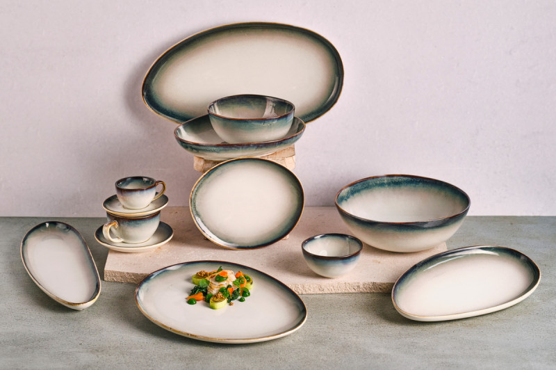 Assiette à dessert ovale blanc porcelaine 21x17 cm Akoya Proof