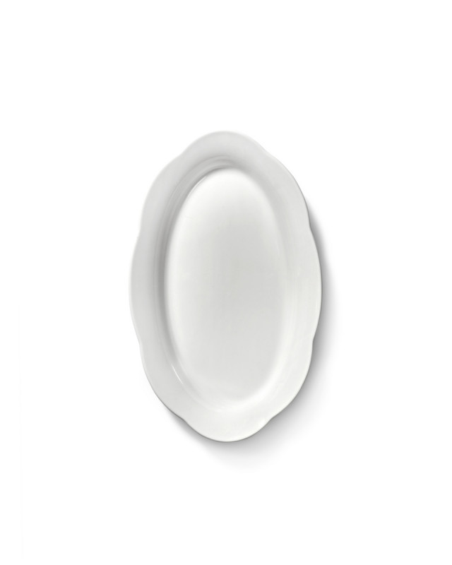 Assiette haute ovale blanc porcelaine 24,5x15 cm Silhouette Serax