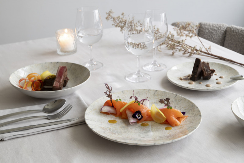 Assiette coupe creuse gris grès émaillé Ø 17 cm Sirocco Accolade
