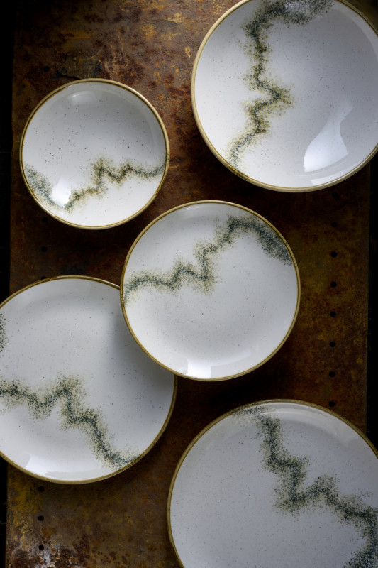 Assiette coupe plate rond barley white porcelaine vitrifiée Ø 21,7 cm Spice Churchill