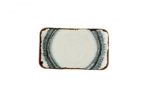Assiette plate organique rectangulaire Natural porcelaine vitrifiée 27x16 cm Flare Dudson