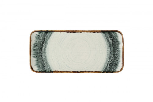 Assiette plate organique rectangulaire Natural porcelaine vitrifiée 34,6x15,6 cm Flare Dudson