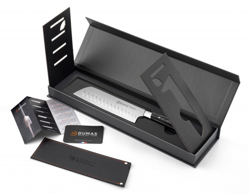 Couteau santoku 18 cm inox plastique unie Signature Micarta 32 Dumas