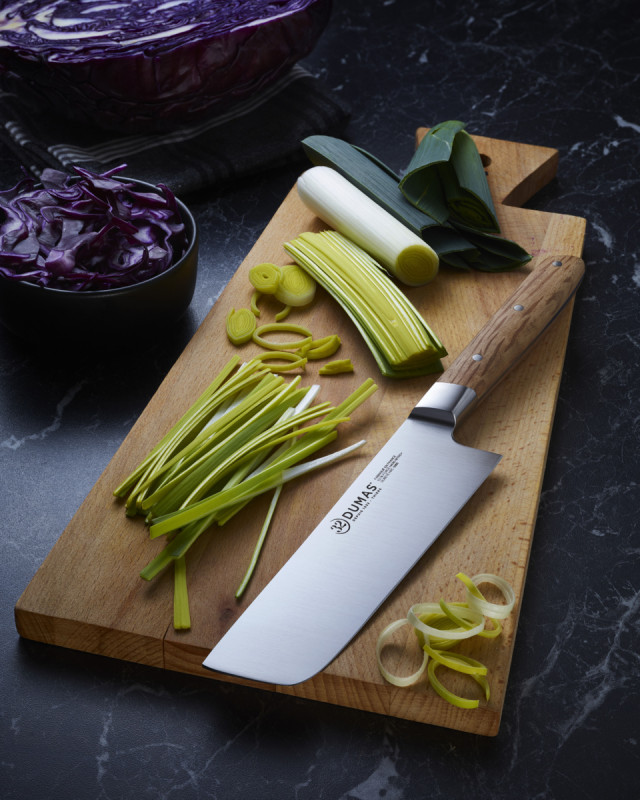Couteau nakiri 17 cm inox bois unie Signature Chene Vert 32 Dumas