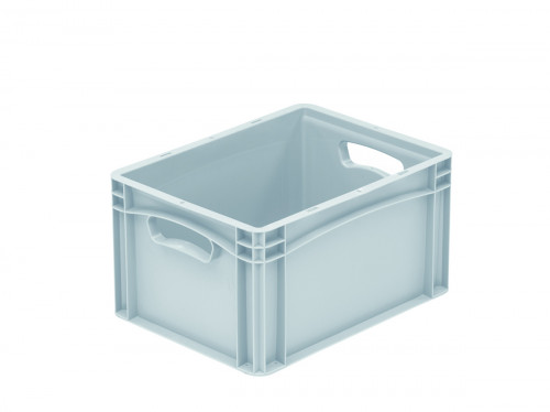 Bac plein Sans couvercle gris plastique 40x30x22 cm 20,8 L fond plein parois pleines