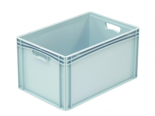 Bac plein Sans couvercle gris plastique 60x40x32 cm 64,5 L fond plein parois pleines