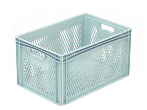Bac ajouré Sans couvercle gris plastique 60x40x32 cm 62 L fond ajouré parois ajourées
