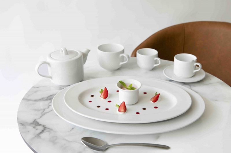 Sous tasse thé rond blanc porcelaine Ø 15 cm Presto Accolade