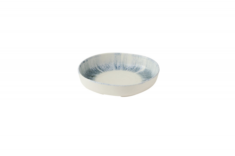 Assiette creuse organique Blue porcelaine vitrifiée Ø 23 cm Lyra Churchill