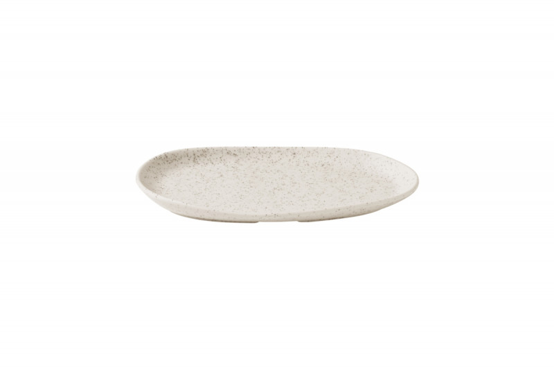 Assiette coupe plate organique barley white porcelaine vitrifiée 26x15 cm Stonecast Natural Churchill