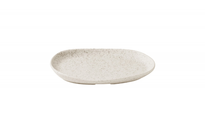 Assiette coupe plate organique barley white porcelaine vitrifiée 26x20 cm Stonecast Natural Churchill