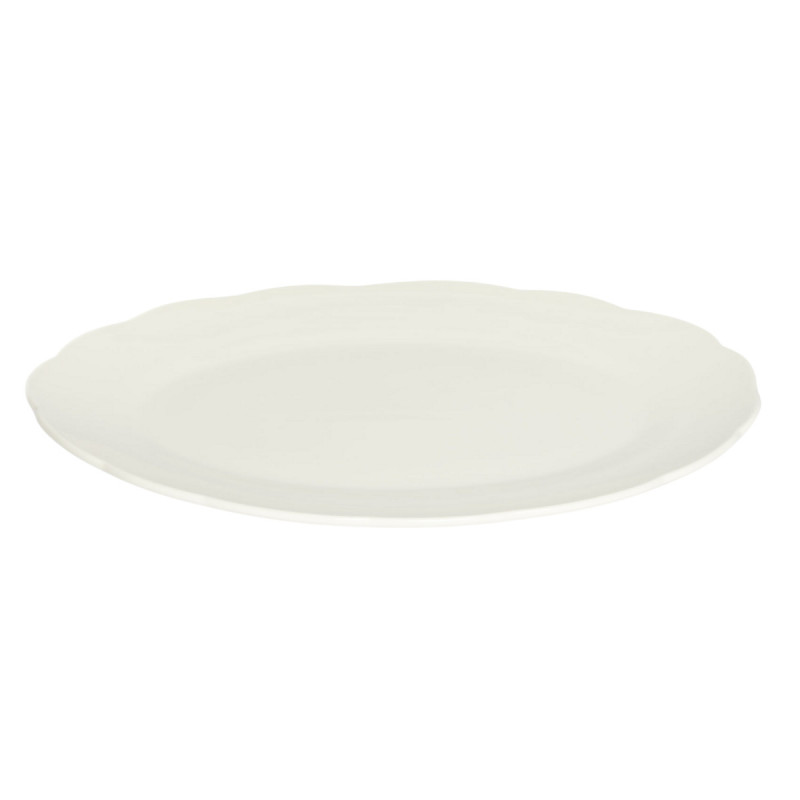 Assiette coupe ovale blanc porcelaine 31,7x22,8 cm Sérafine Pro.mundi