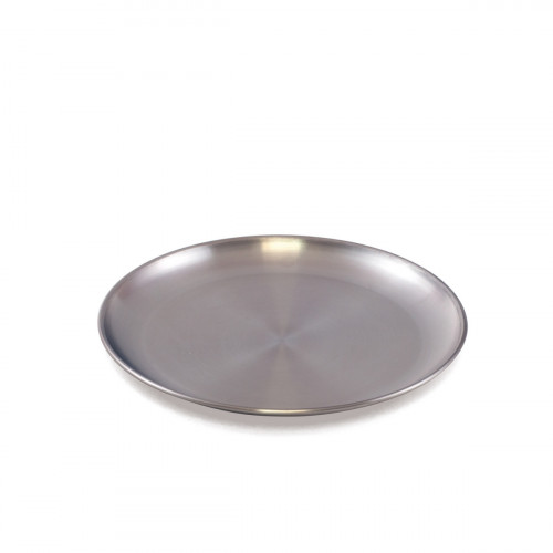Assiette plate rond argent inox Ø 20 cm Inox Plastorex