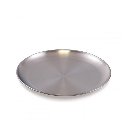 Assiette plate rond argent inox Ø 23 cm Inox Plastorex